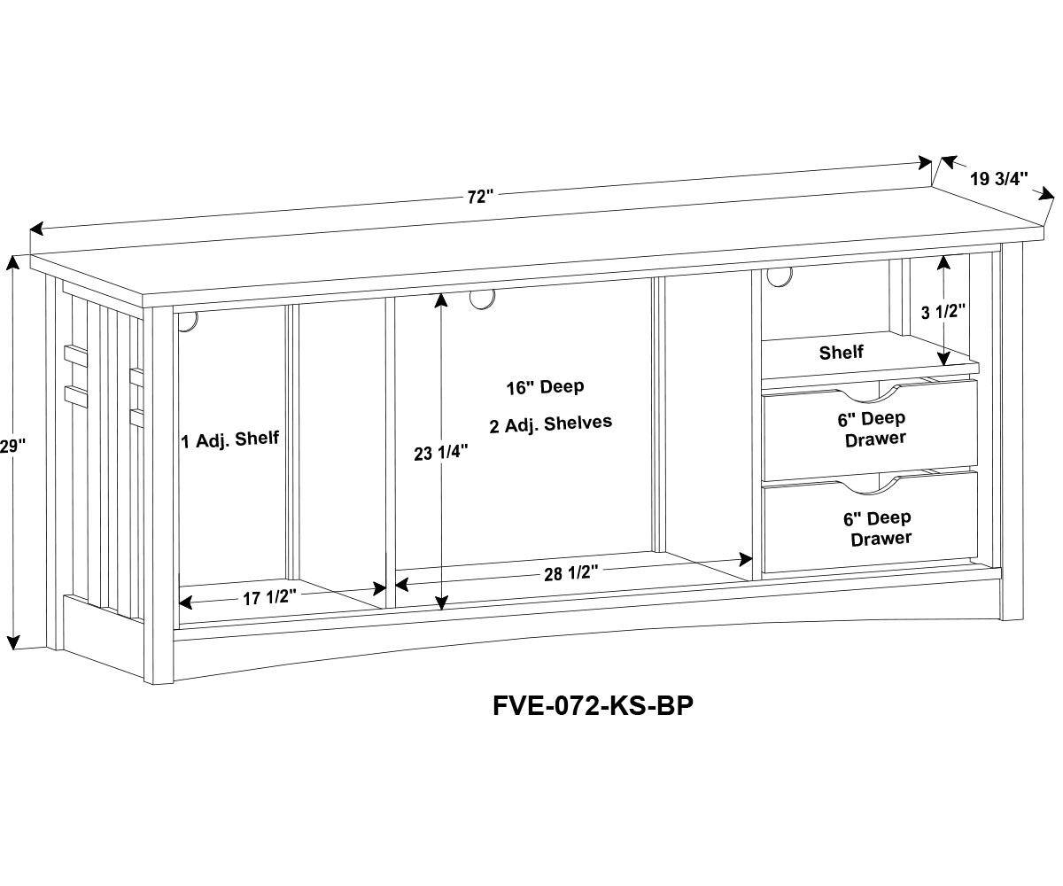 Kascade Media Stand - 72"W - Image 2