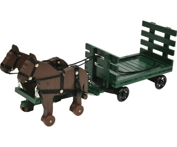 Unpainted Wagon With Horses