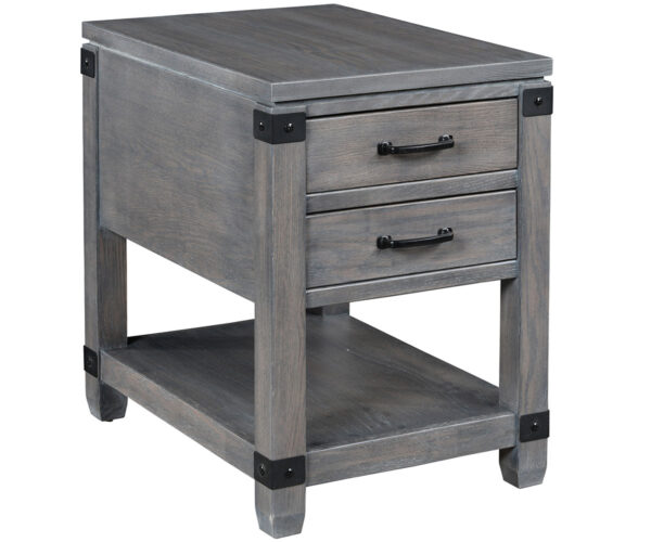 Antigo End Table with Metal Brackets - 17"W