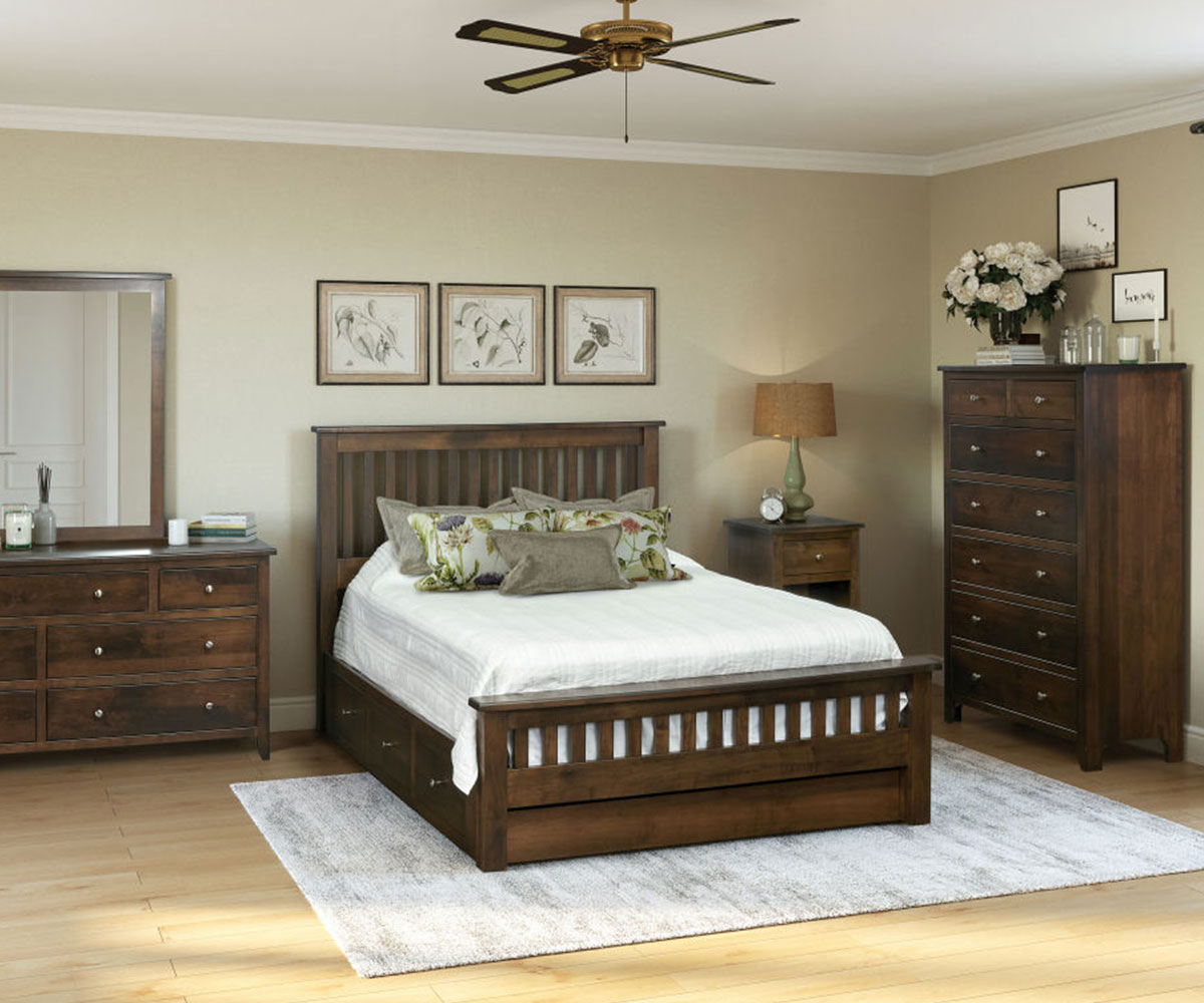 Classic Shaker Slat Bed with Storage Rails - Image 2