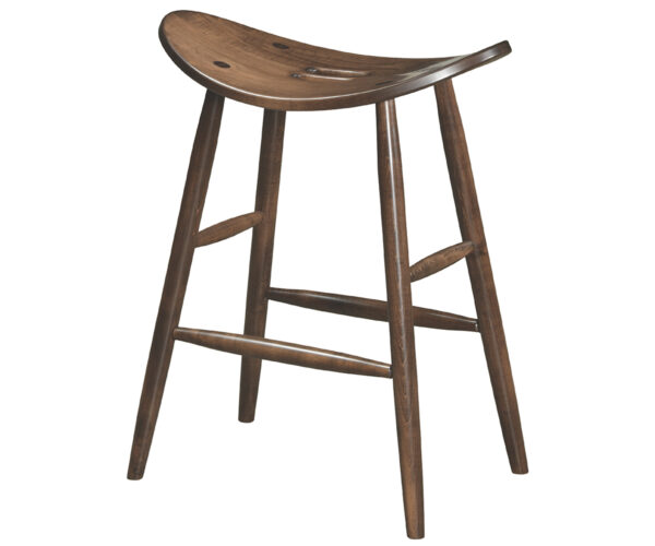 24" Stationary Saddle Bar Stool With Plain Legs
