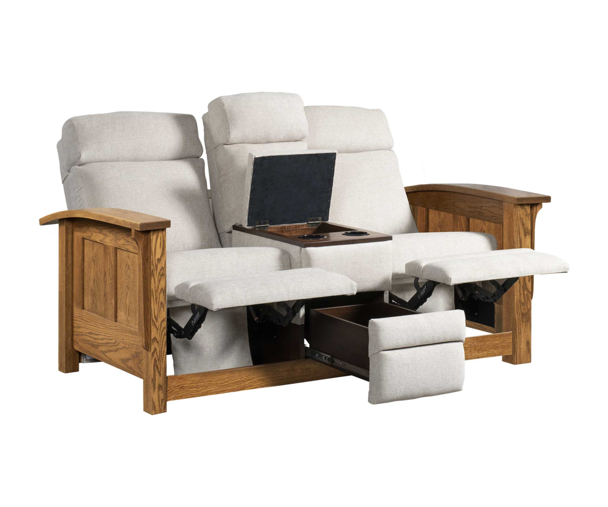 Shaker Center Console Recliner Love Seat - Image 3