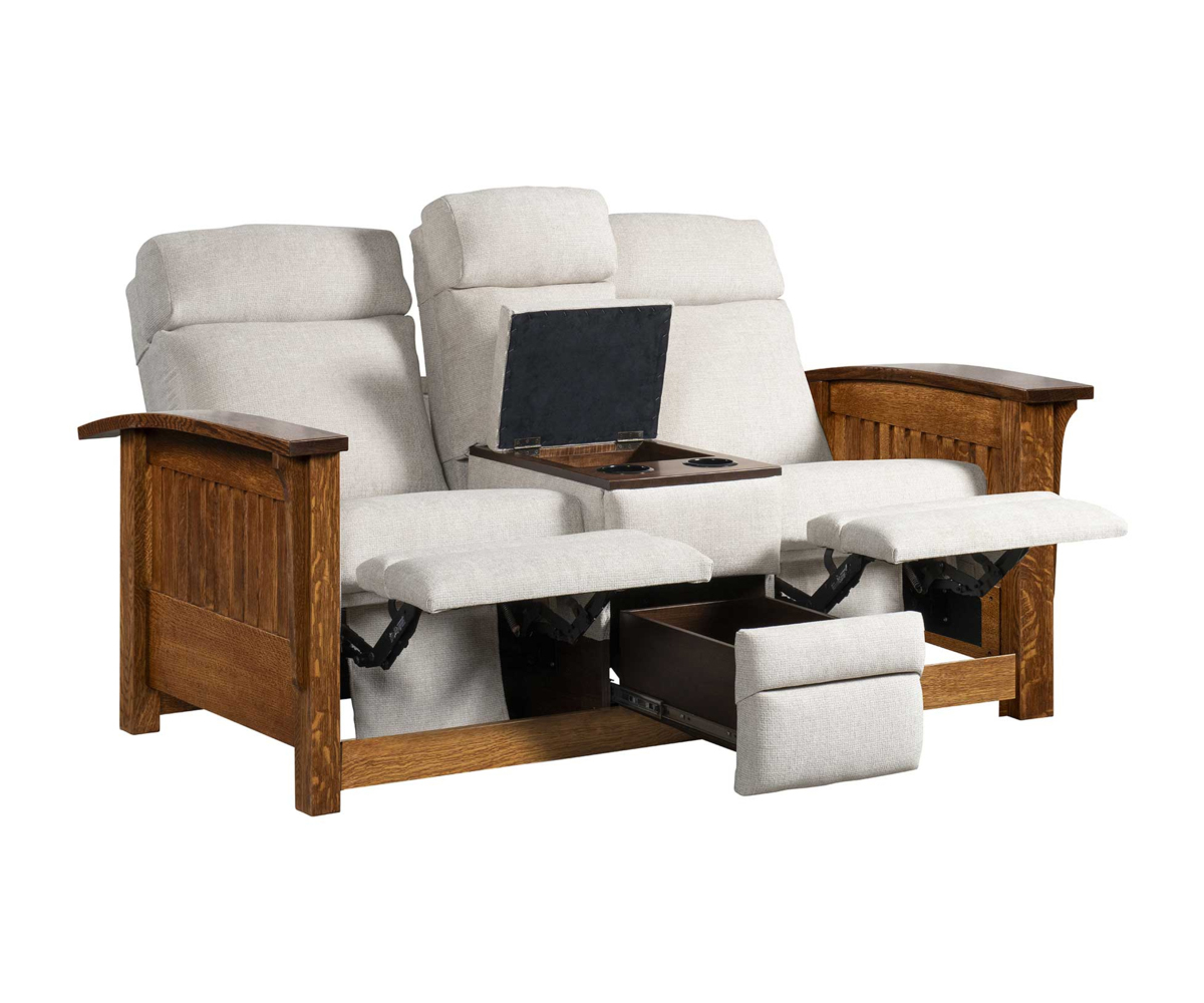 Mission Center Console Recliner Love Seat - Image 4