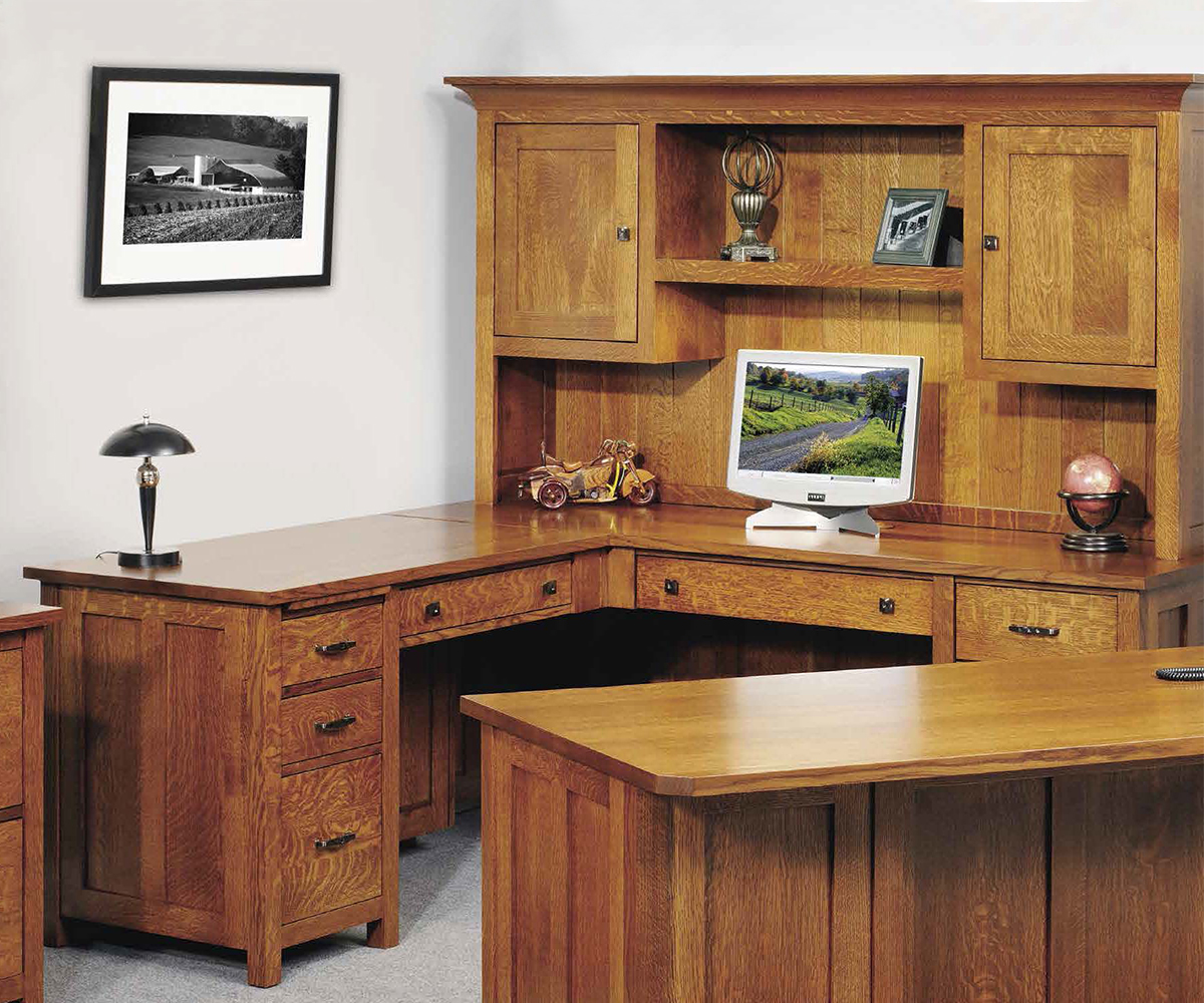 Coventry Mission L Desk With Hutch - Image 5